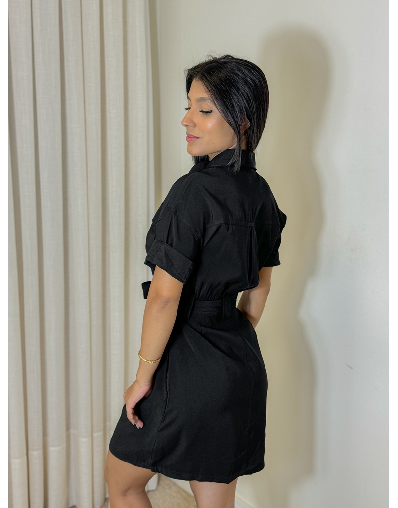 Vestido Botões Preto