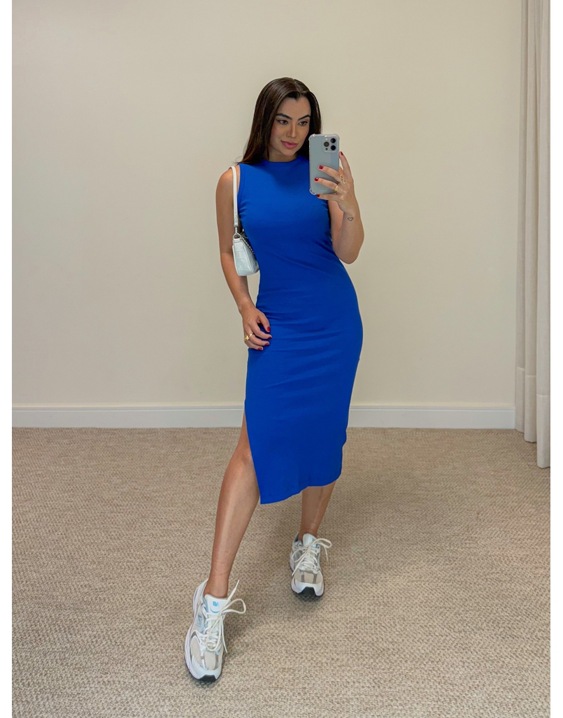 Vestido Canelado Kiara Azul