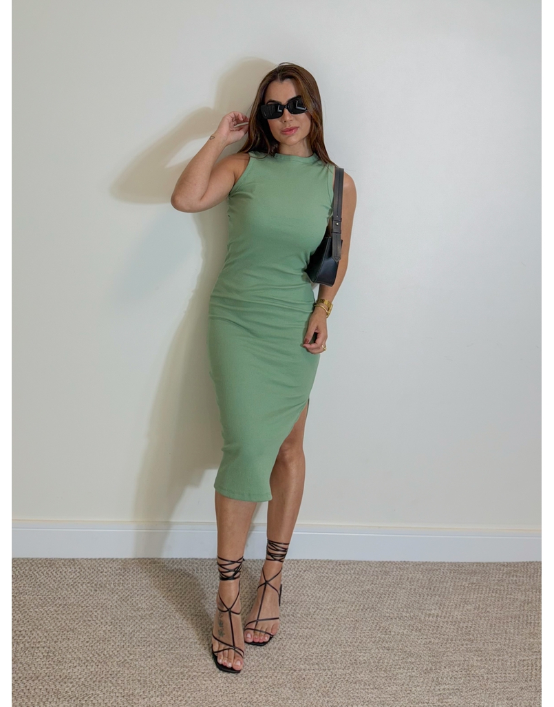 Vestido Canelado Kiara Oliva