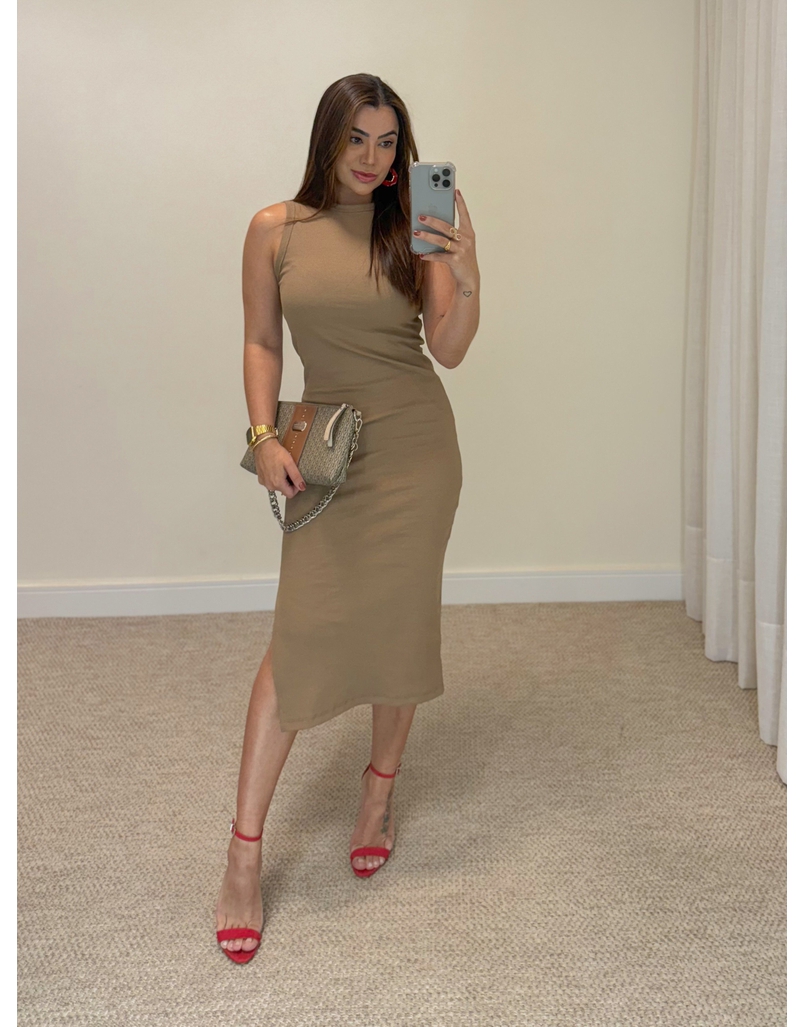 Vestido Canelado Kiara Avelã