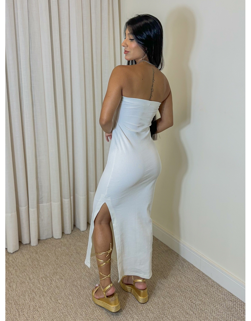 Vestido Liso Tomara Que Caia Off