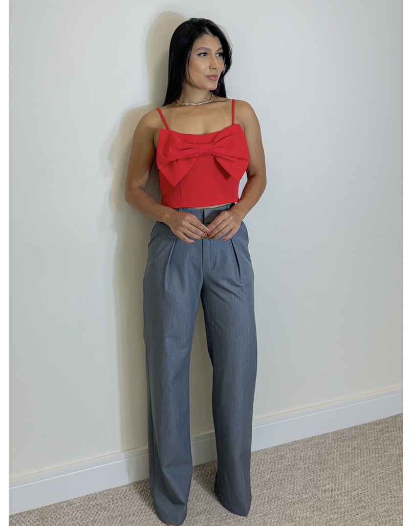 Calça Reta Premium Cinza