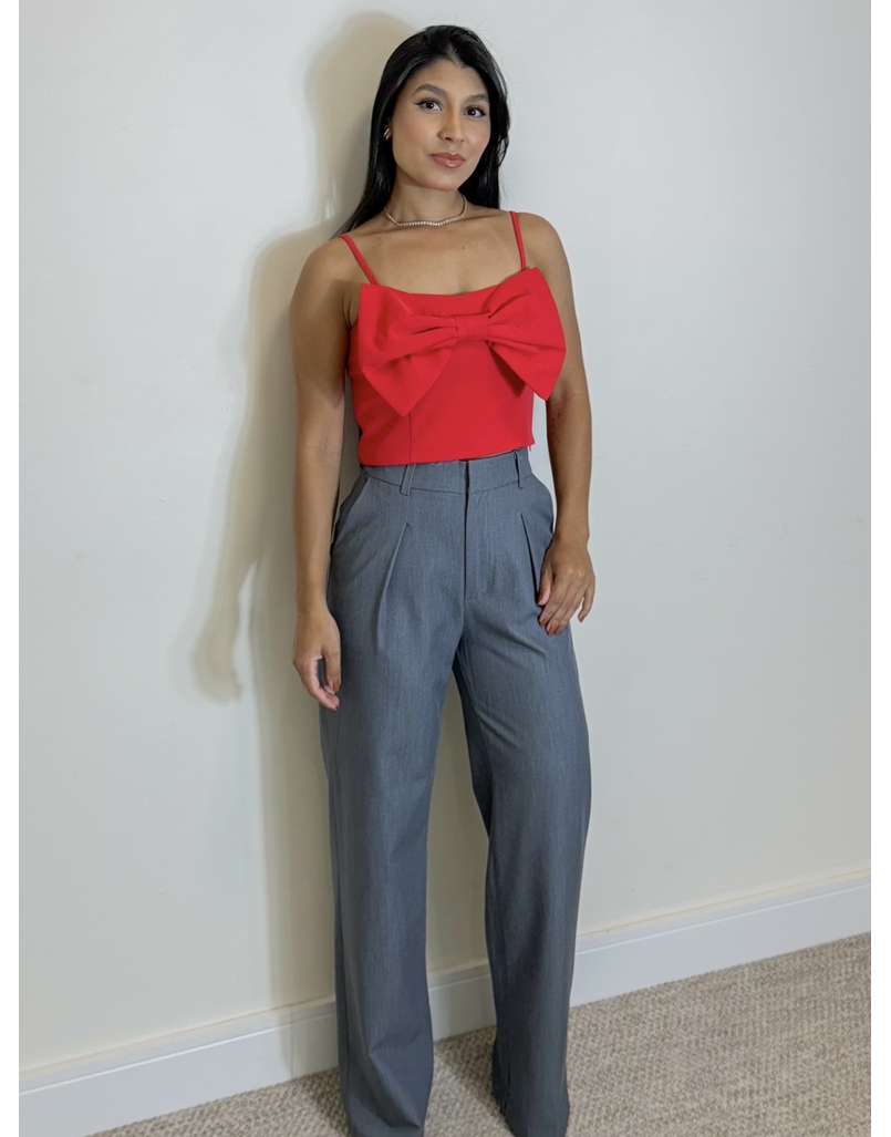 Calça Reta Premium Cinza