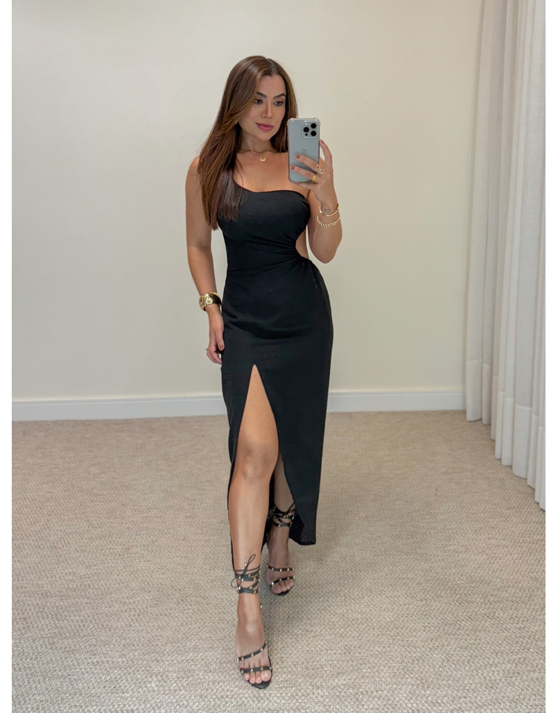 Vestido Midi Yasmin Preto