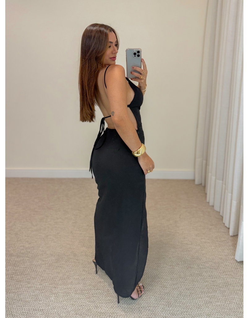 Vestido Midi Yasmin Preto