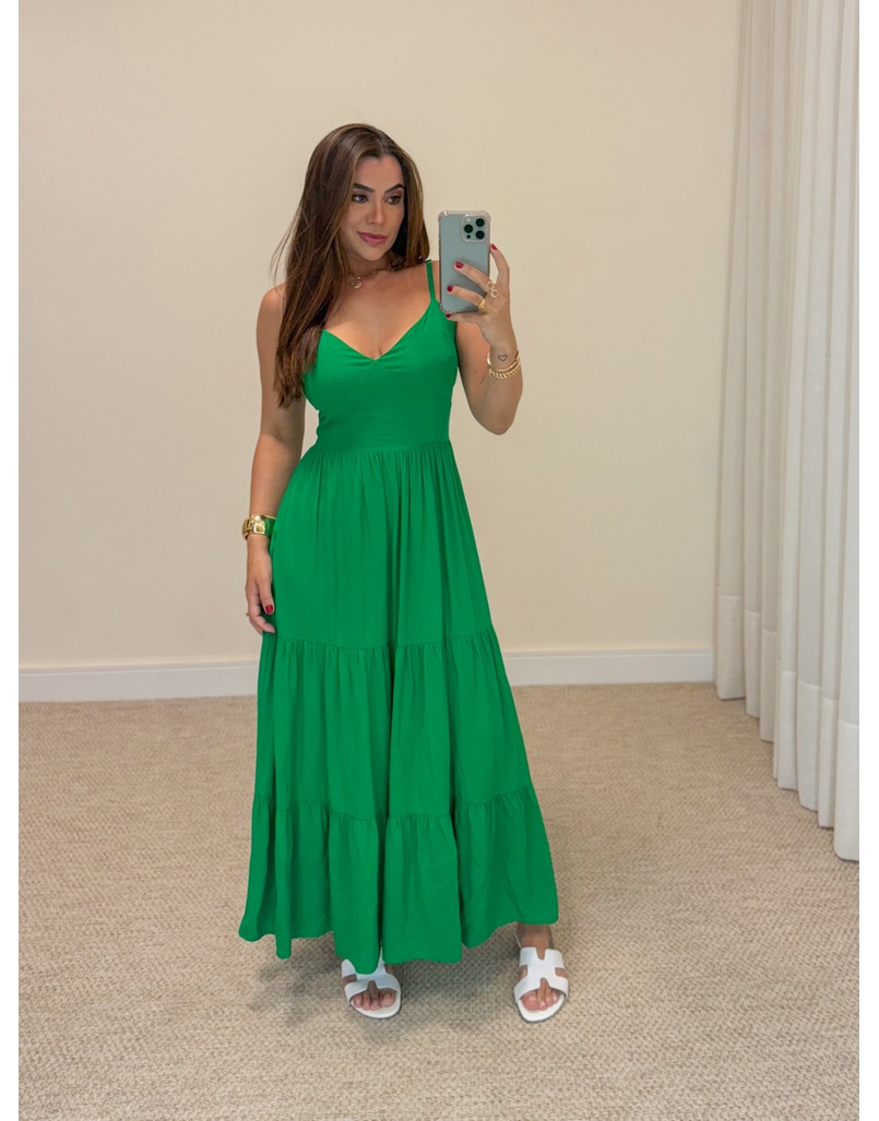 Vestido Midi Atenas Verde Bandeira