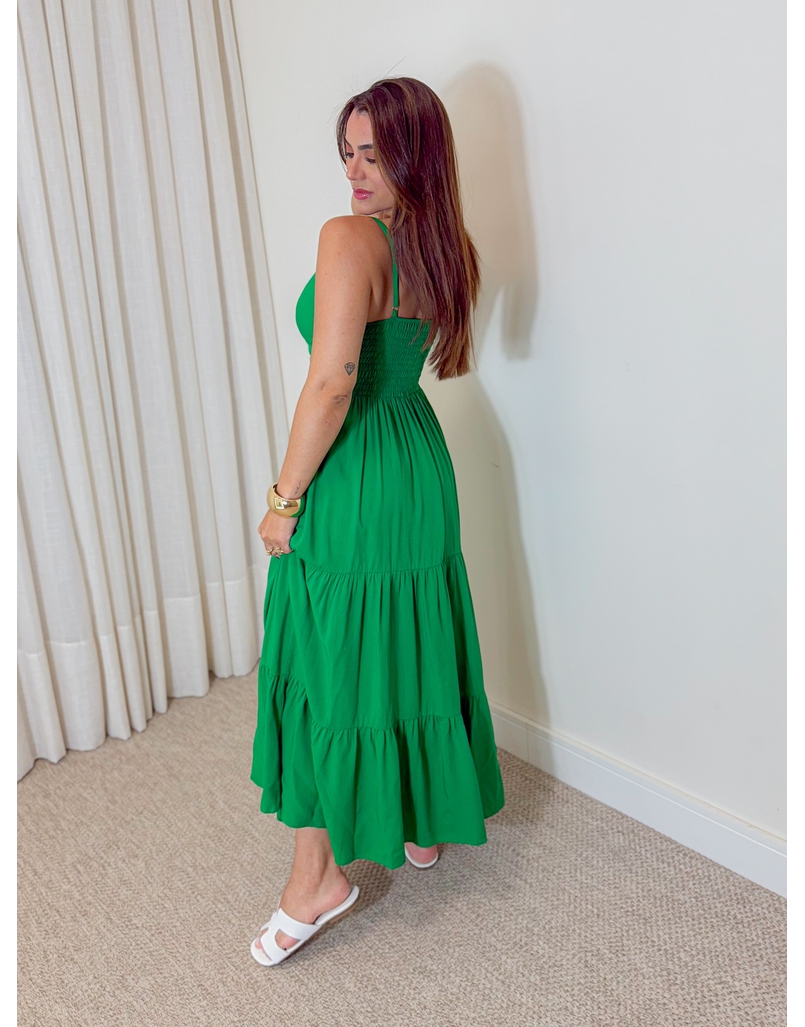 Vestido Midi Atenas Verde Bandeira