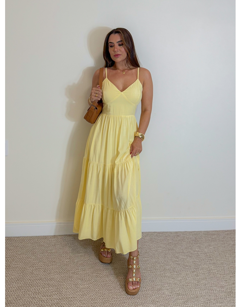 Vestido Midi Atenas Amarelo