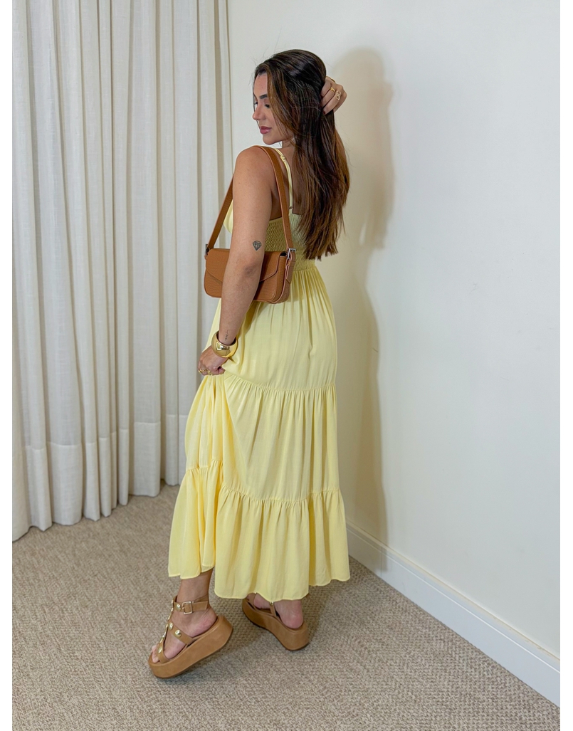 Vestido Midi Atenas Amarelo