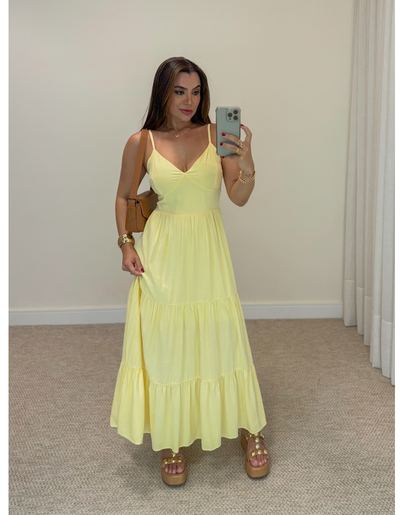 Vestido Midi Atenas Amarelo
