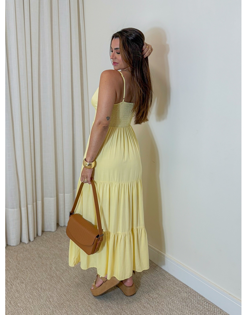 Vestido Midi Atenas Amarelo