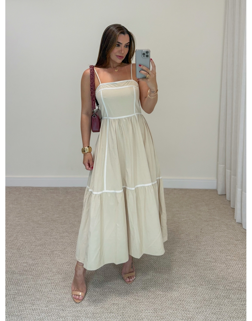 Vestido Midi Mariana Areia