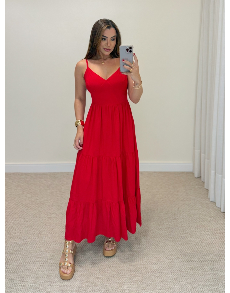 Vestido Midi Atenas Vermelho