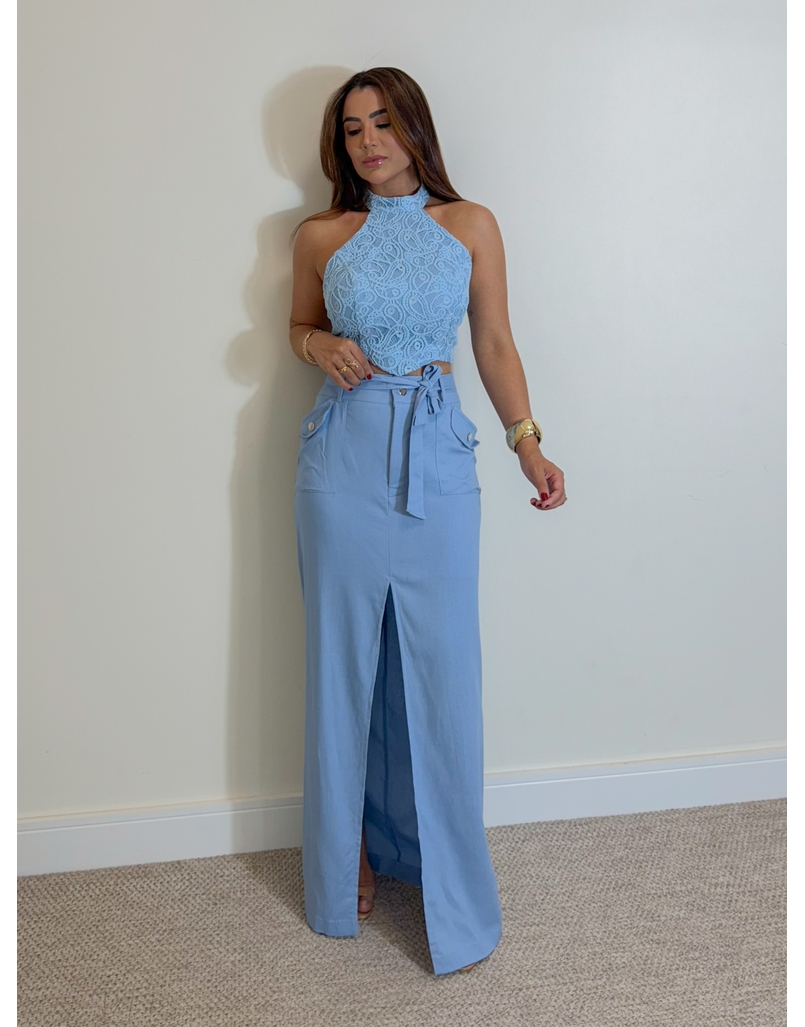 Conjunto Saia Mayra Azul 
