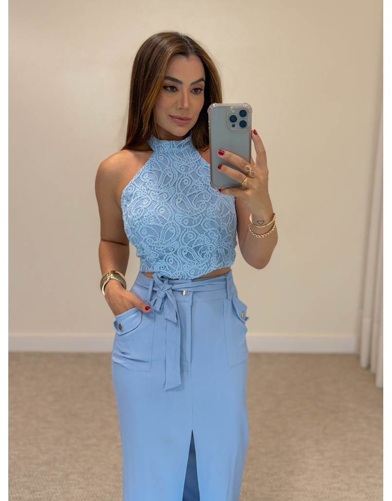 Conjunto Saia Mayra Azul 