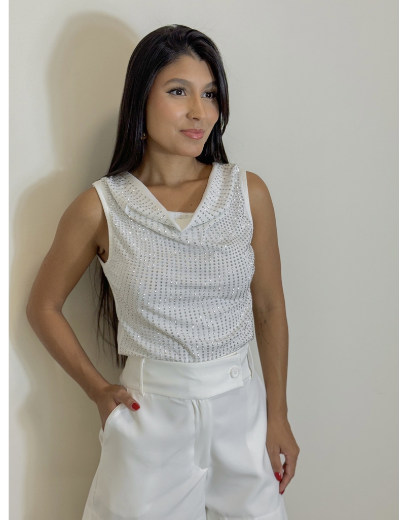 Blusa Strass Josi Branca