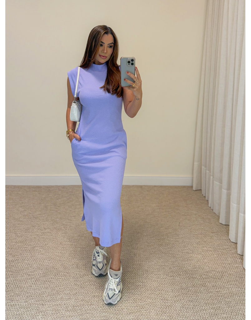 Vestido Canelado Muscle Tee Lavanda