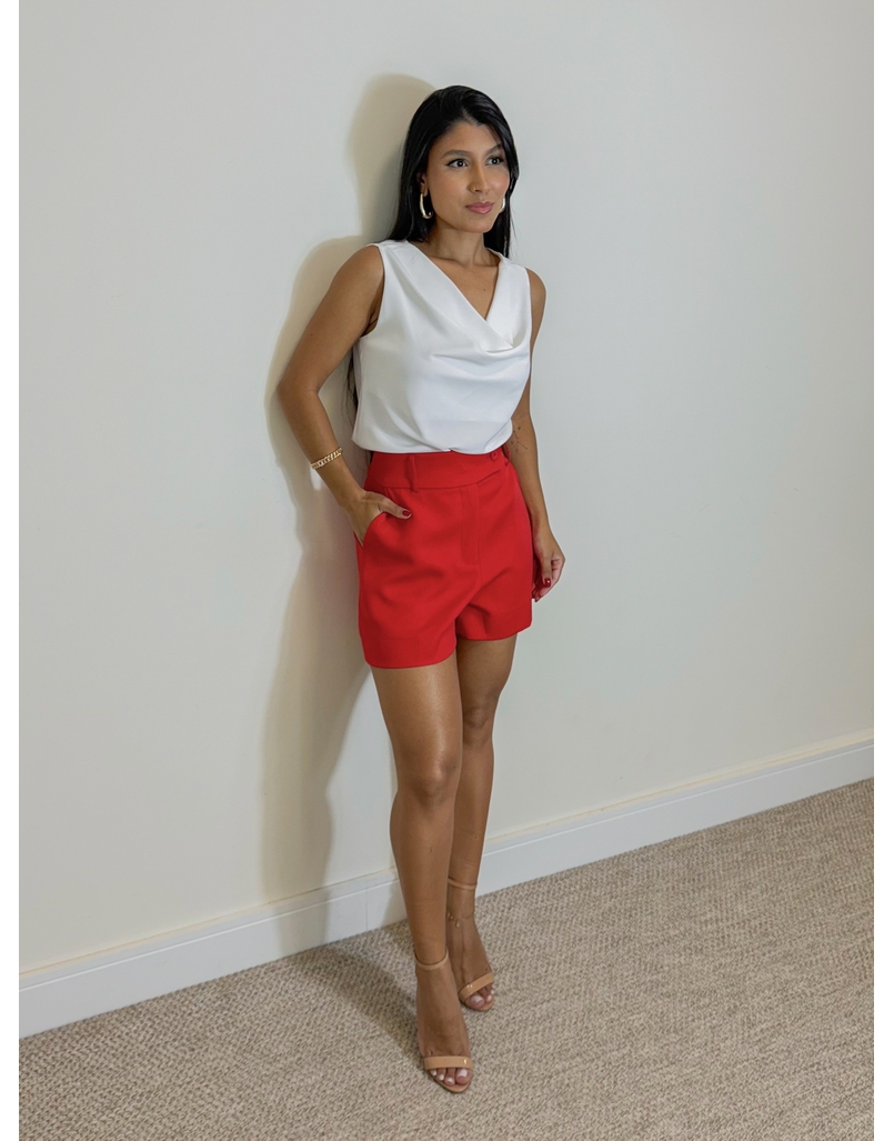 Short Alfaiataria Naty Vermelho
