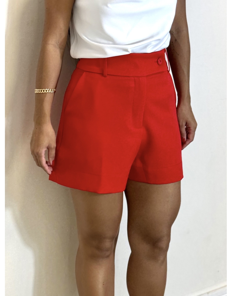 Short Alfaiataria Naty Vermelho