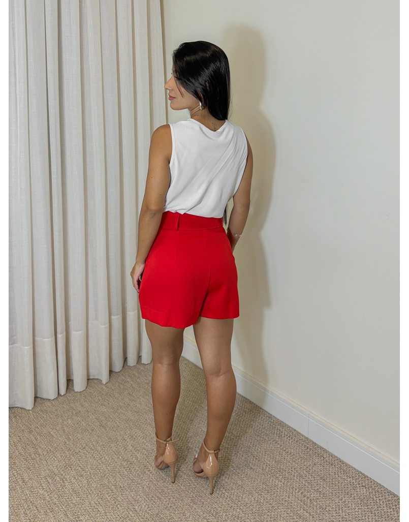 Short Alfaiataria Naty Vermelho