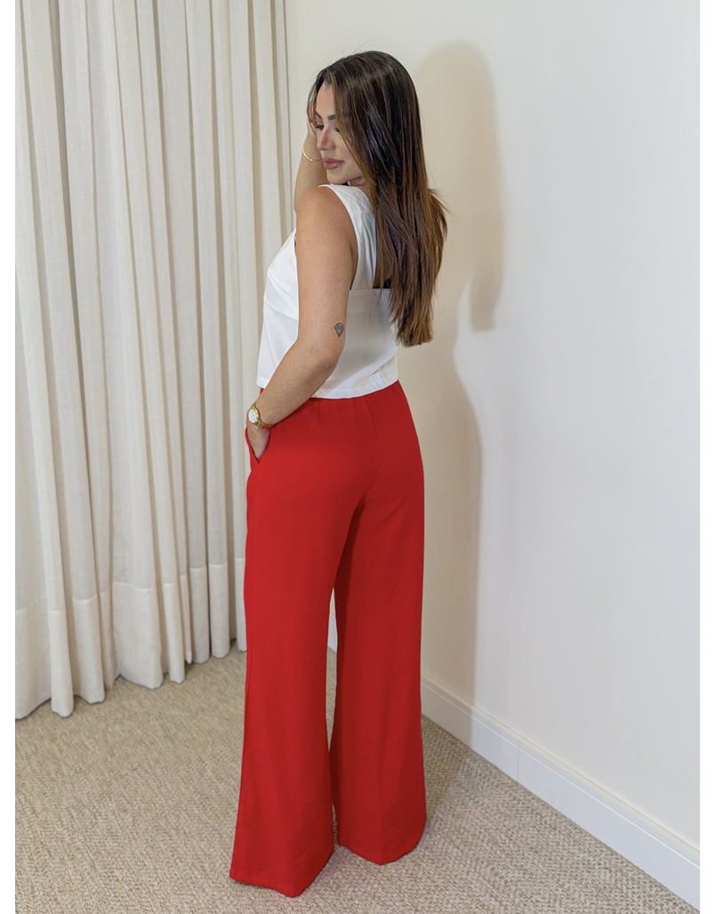 Calça Pantalona Andreia Vermelha 