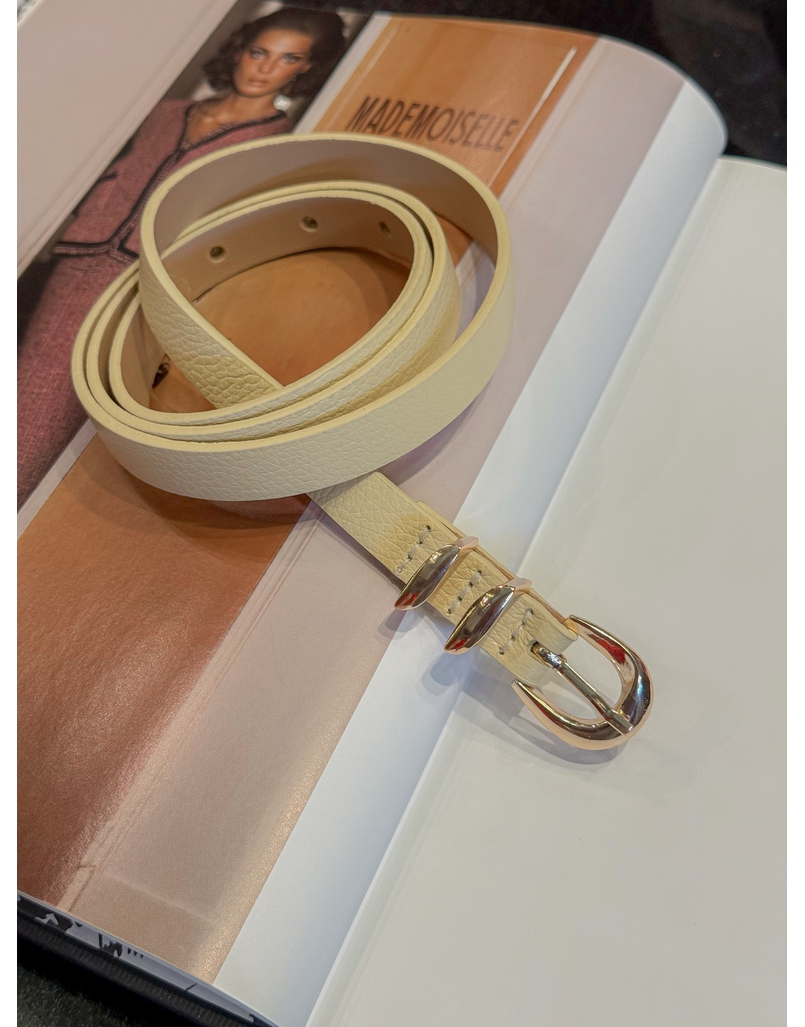 Cinto Couro Candy Amarelo