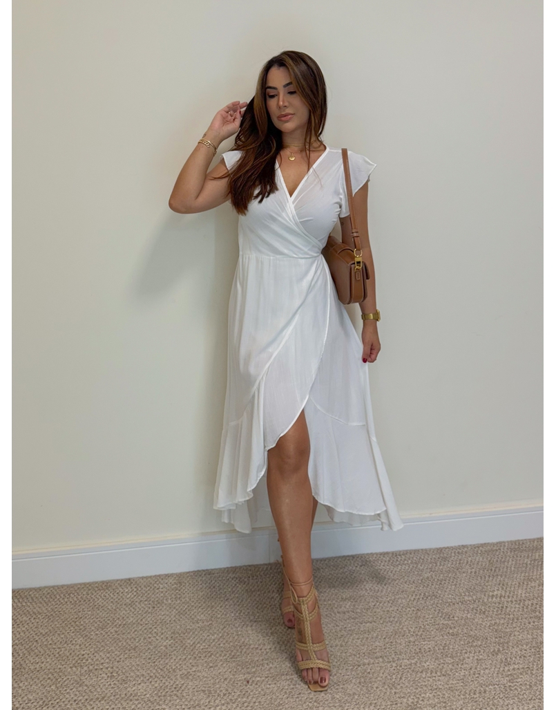 Vestido Envelope Liso Branco