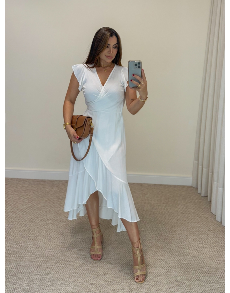Vestido Envelope Liso Branco