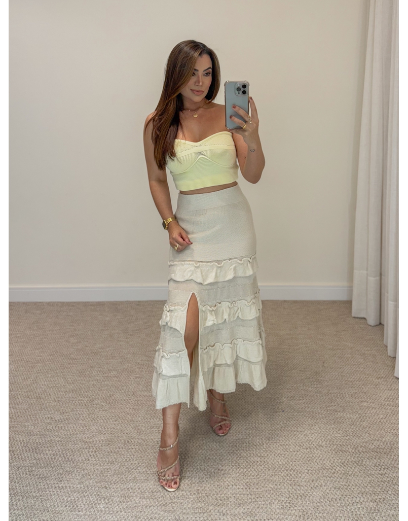 Cropped Tricot Érica Amarelo