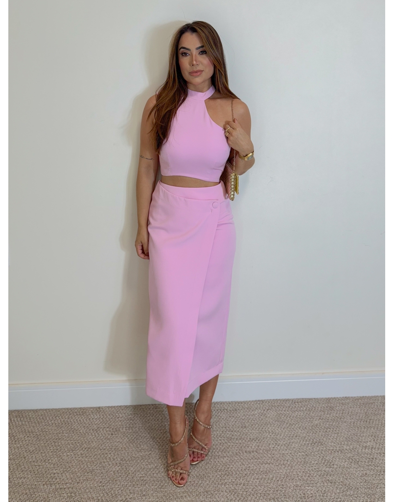 Saia Midi Mila Rosa