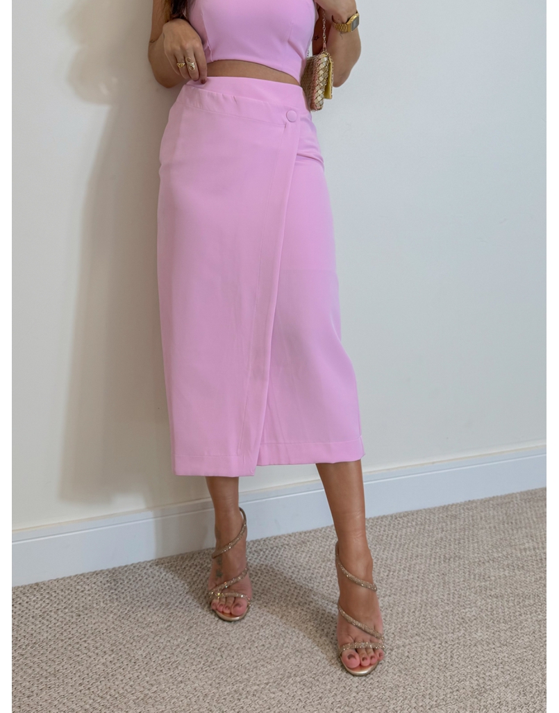 Saia Midi Mila Rosa
