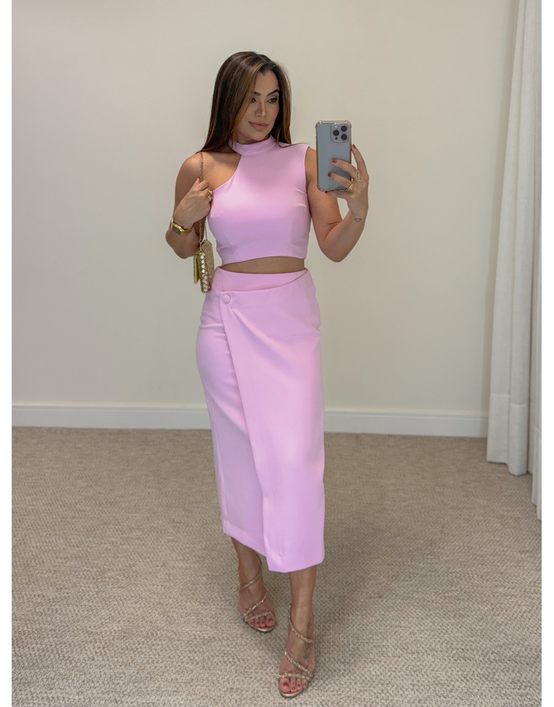 Saia Midi Mila Rosa