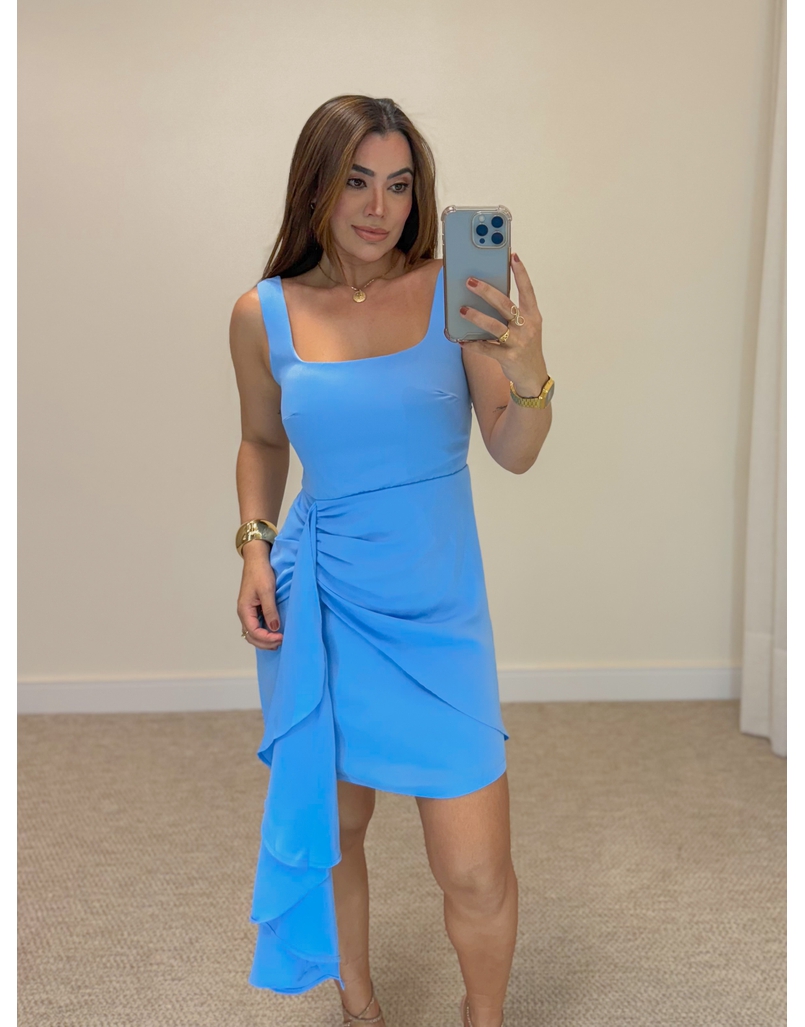 Vestido Decote Ariane Azul