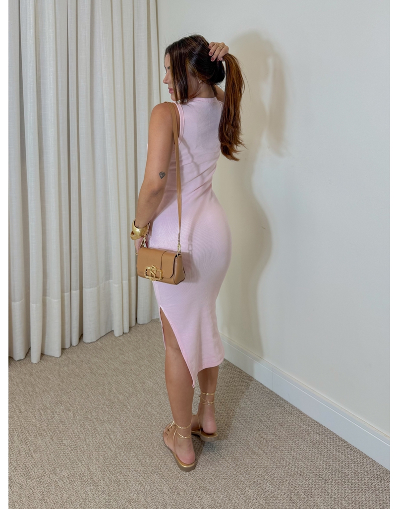 Vestido Canelado Kiara Rosa