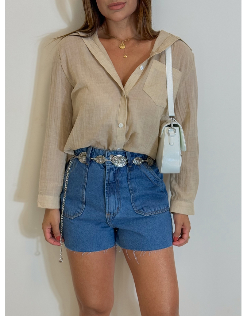 Camisa Viscolinho Cappuccino