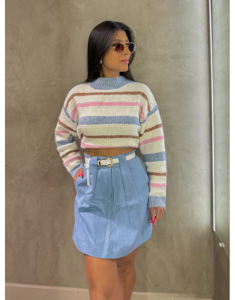 Short Saia Clarice Azul Jeans