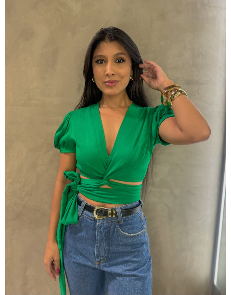Cropped Amarração Ariele Verde