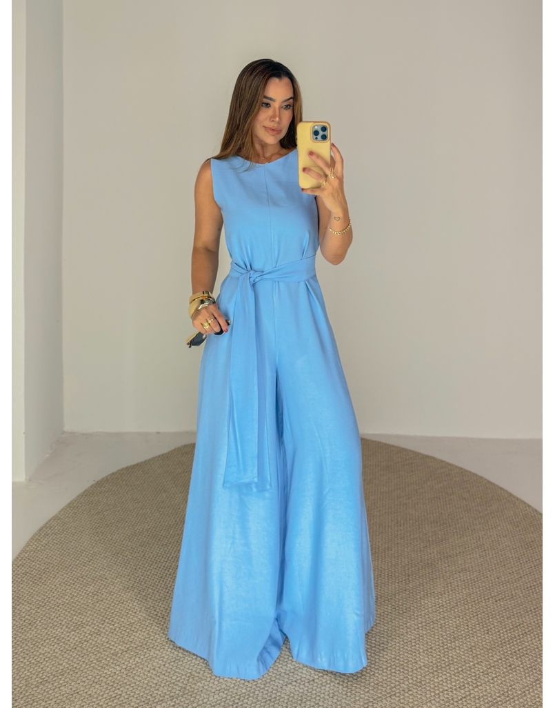 Macacão Pantalona Mônica Azul