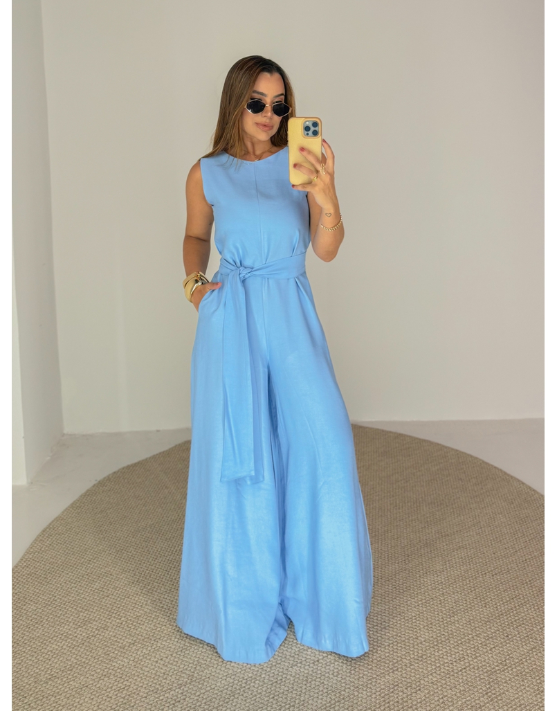 Macacão Pantalona Mônica Azul