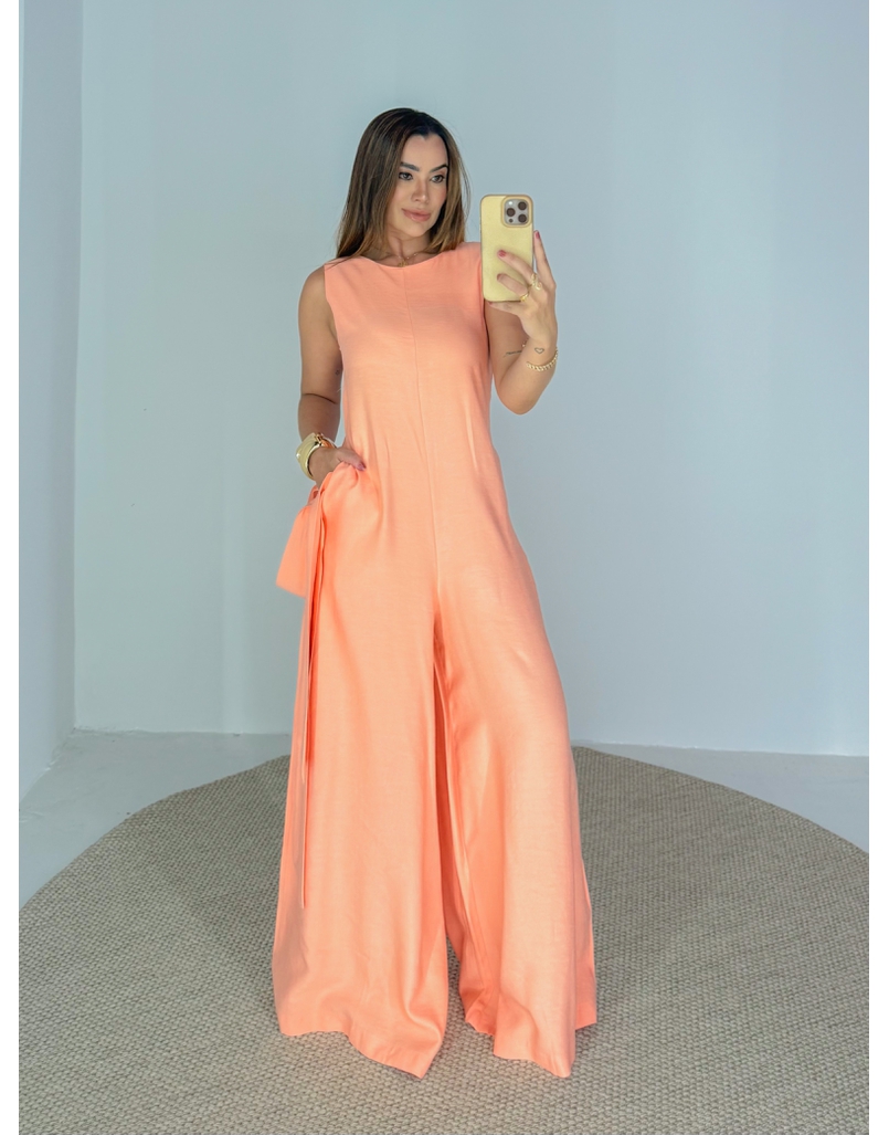 Macacão Pantalona Mônica Coral 