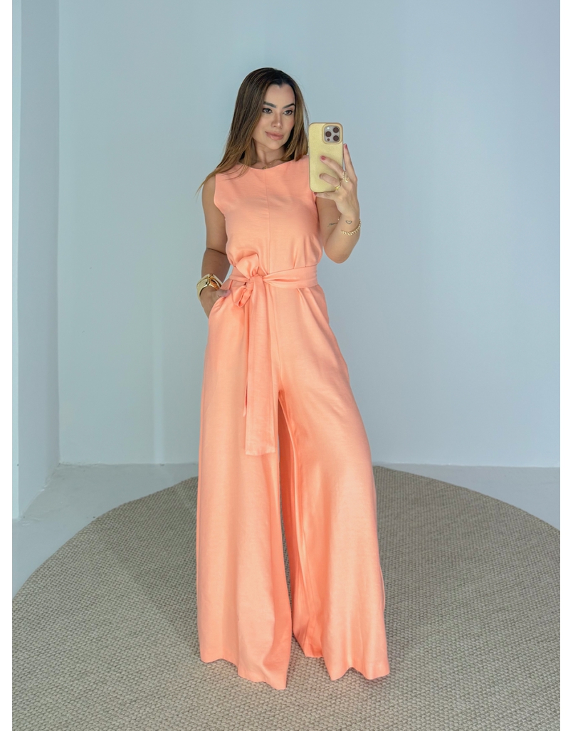 Macacão Pantalona Mônica Coral 