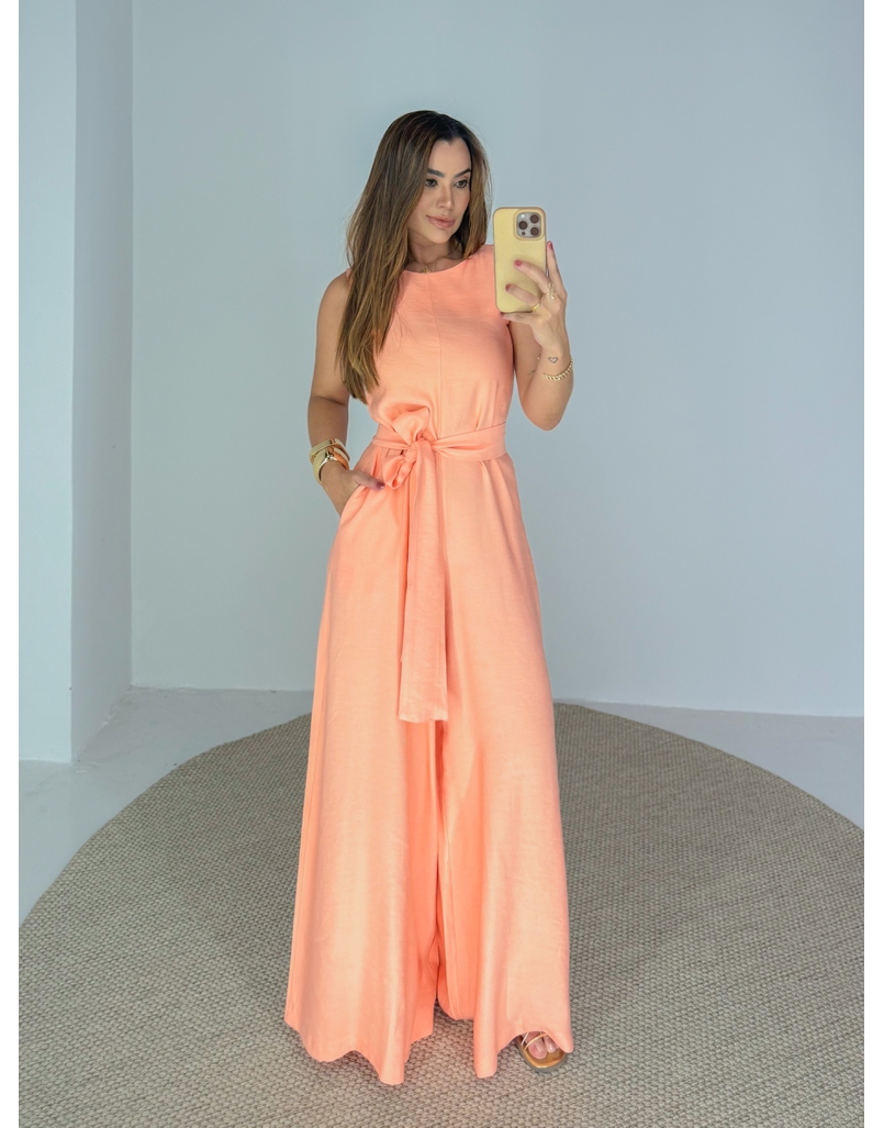 Macacão Pantalona Mônica Coral 