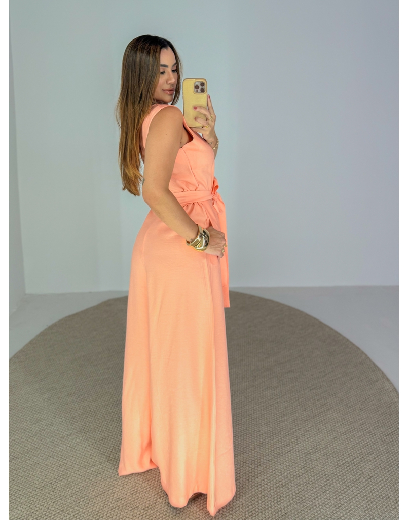 Macacão Pantalona Mônica Coral 