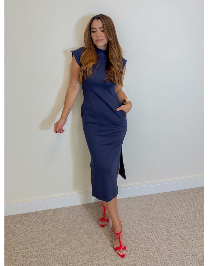 Vestido Canelado Muscle Tee Marinho
