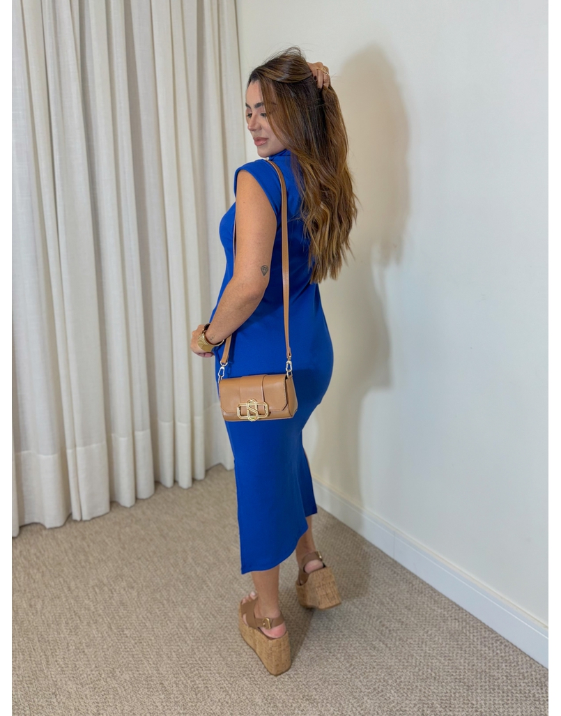 Vestido Canelado Muscle Tee Azul Royal