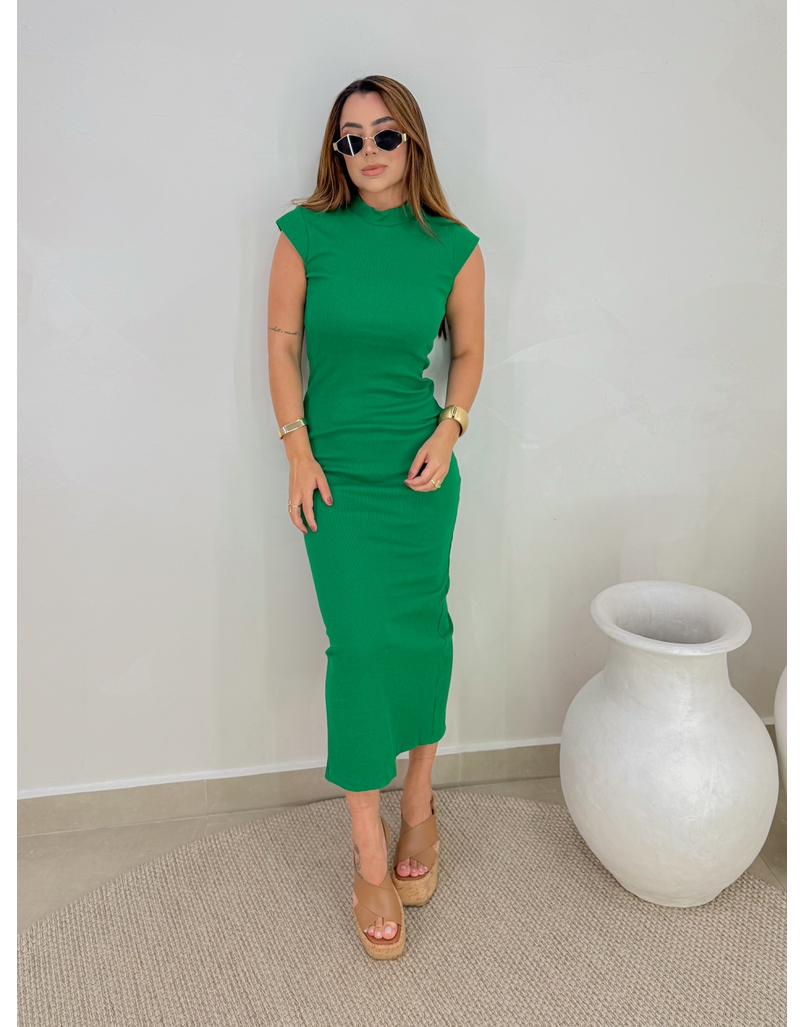 Vestido Canelado Buenos Aires Verde