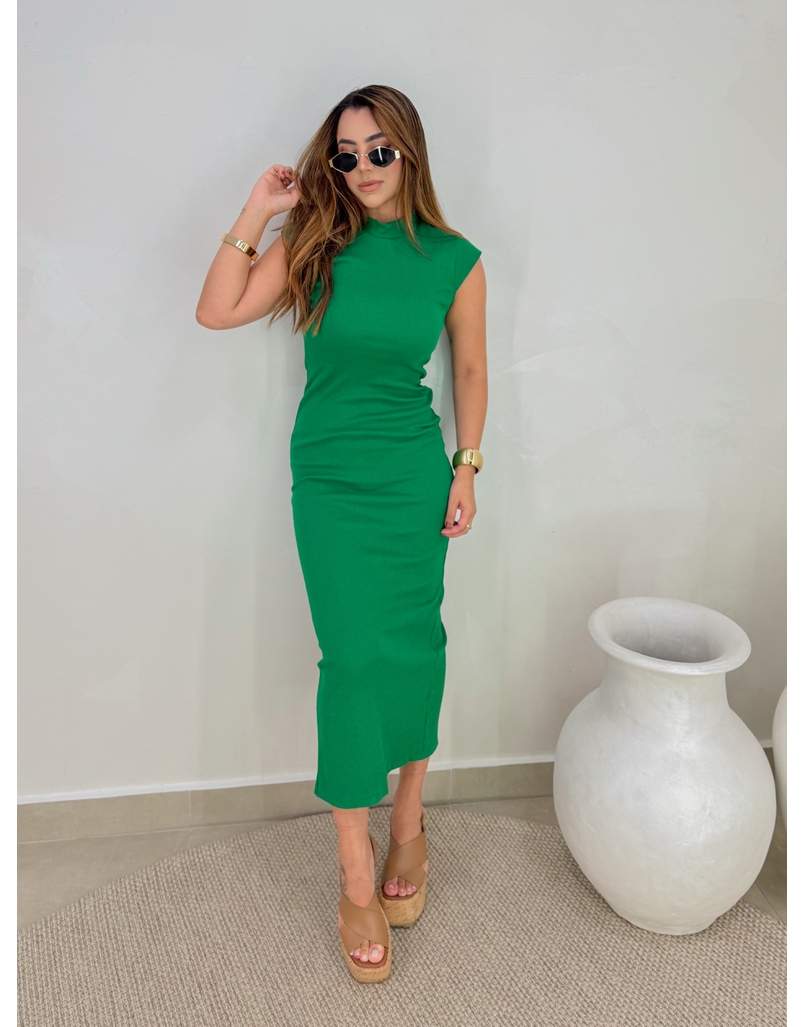 Vestido Canelado Buenos Aires Verde