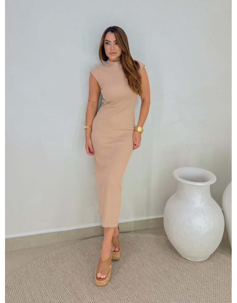 Vestido Canelado Buenos Aires Cappuccino