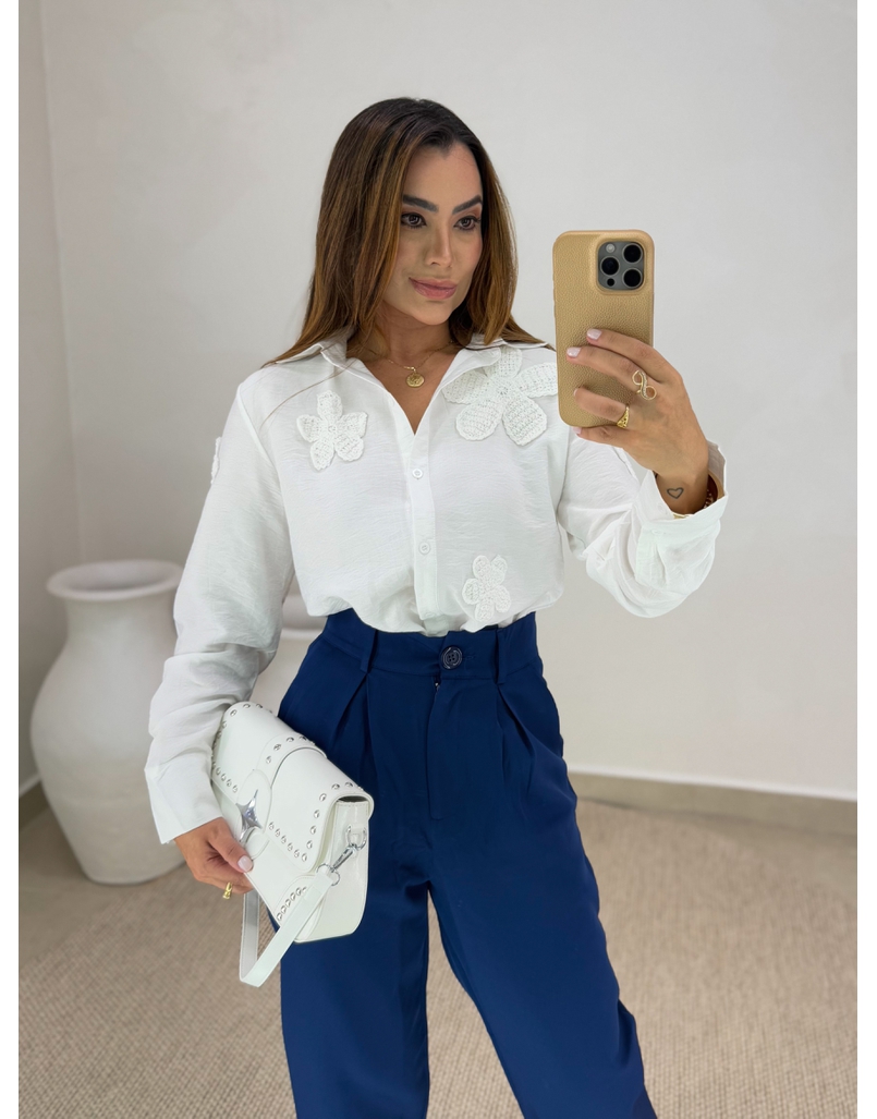 Camisa Bordada Paris Branca