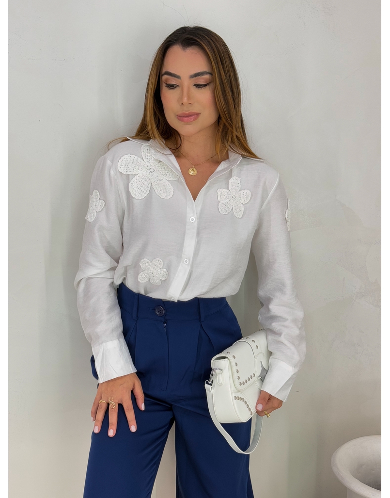 Camisa Bordada Paris Branca